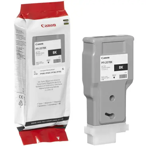 Canon PFI-207BK - Tusz czarny do Canon imagePROGRAF IPF-680, IPF-685, IPF-780, IPF-785